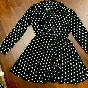 Zara geometric button up dress